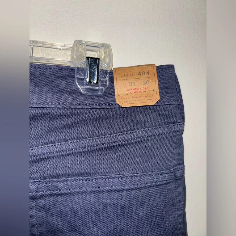 NWT J.Crew Men’s 484 Slim-Fit Garment-Dyed Five-Pocket Pants Navy Size 31x30